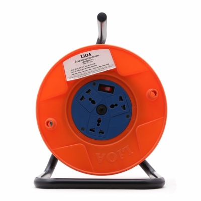 Ổ cắm kéo dài quay tay kiểu Rulo nhỏ LiOA QN20-3-15A 20m x 3 15A