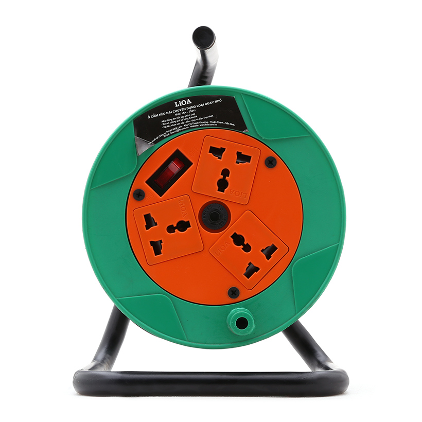 Ổ cắm kéo dài quay tay kiểu Rulo nhỏ LiOA QN20-3-15A 20m x 3 15A