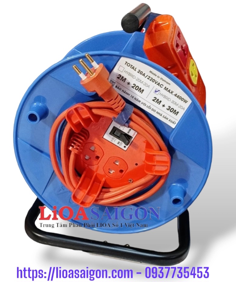 Ổ CẮM KÉO DÀI KẾT HỢP RULO 30M LIOA HYBRID-30M-20A