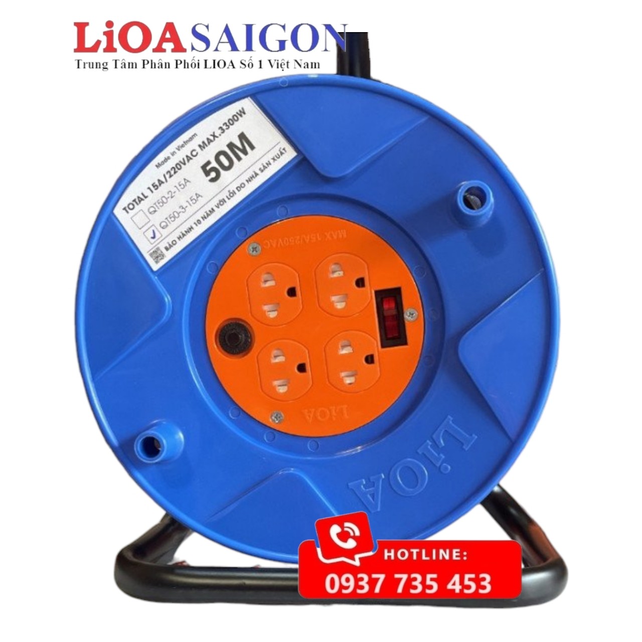 Ổ cắm Rulo LiOA QT50-3-15A 50m x 3 15A