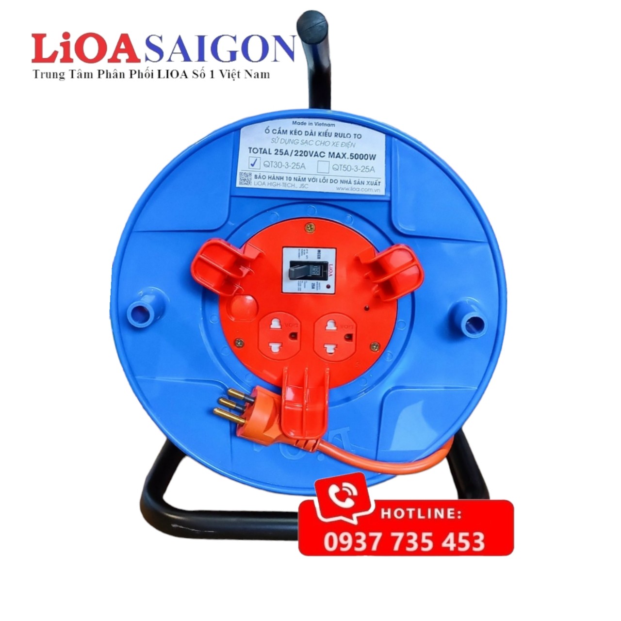 Ổ cắm Rulo LiOA QT50-3-25A 30m x 3 25A