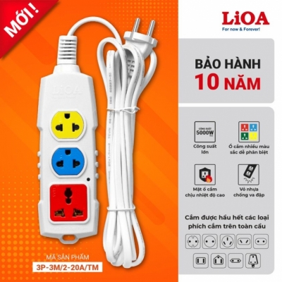 Ổ CẮM LIOA SIÊU TẢI CÓ DÂY 3P-3M/3-20A