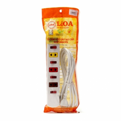 Ổ cắm Lioa 4S ON-OF dây 3mx2 trắng 4SOF3W