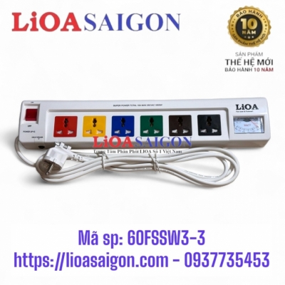 Ổ cắm LiOA 6D Super đồng hồ W dây 3mx3 6OFSSW3-3