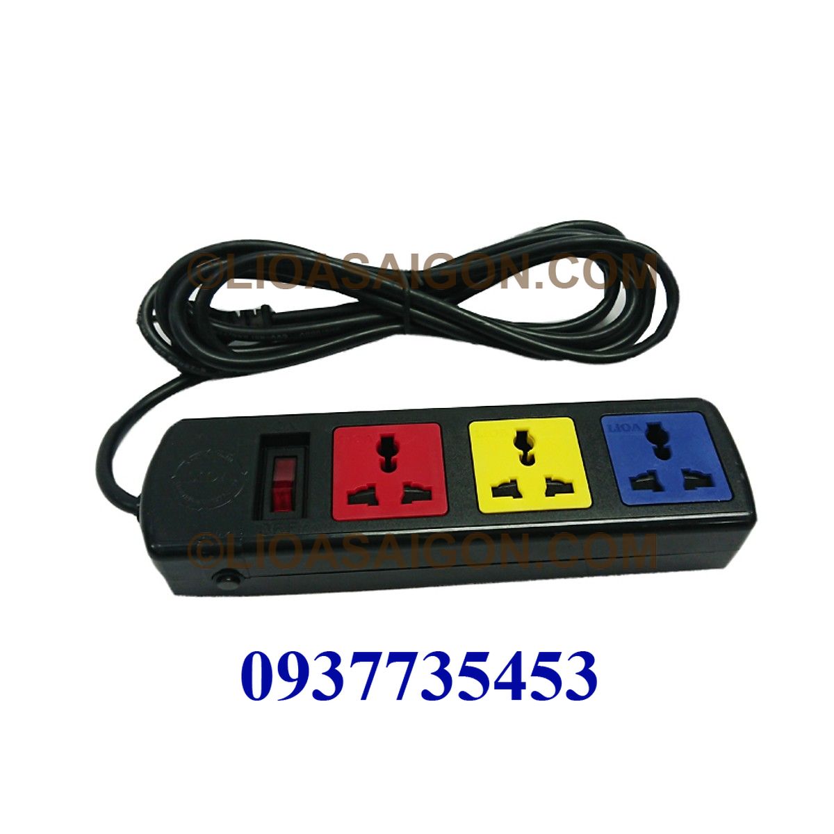 Ổ cắm LiOA 3 lỗ cắm 3 chấu 3D33N (Đen)