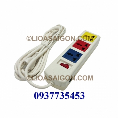 Ổ cắm LiOA 3 lỗ cắm 3 chấu 3D33WN (Trắng)