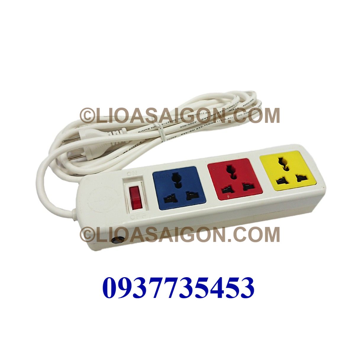 Ổ cắm LiOA 3 lỗ cắm 3 chấu 3D33WN (Trắng)