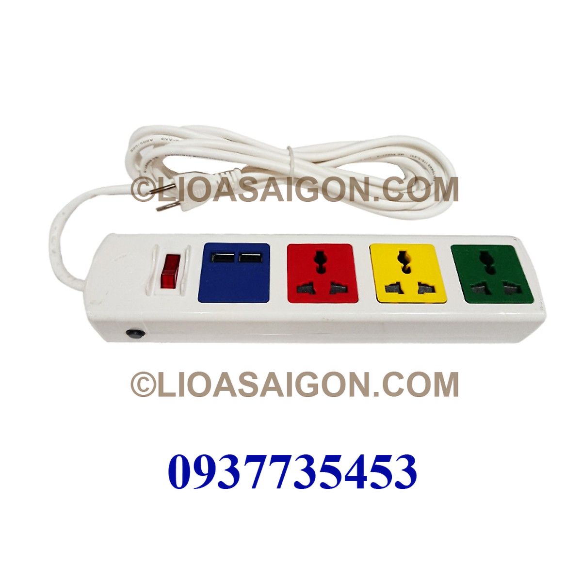 Ổ cắm đa năng có cổng sạc USB LiOA 4D32WNUSB (Màu trắng)