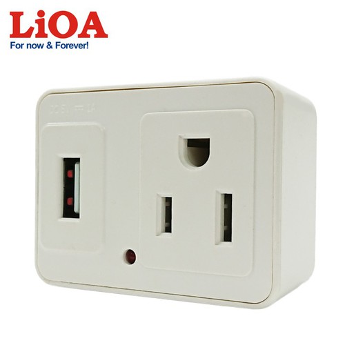 Ổ cắm nối LiOA chuẩn Mỹ với sạc USB - OC1USB