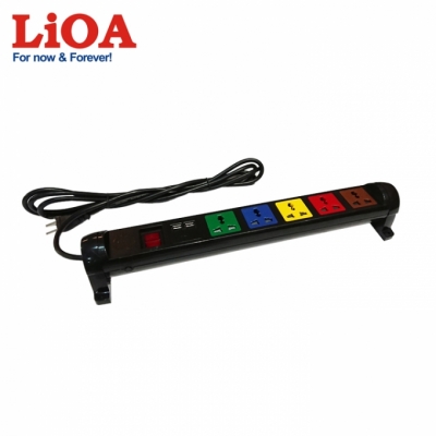 Ổ cắm kéo dài đa năng xoay có cổng sạc USB 5V-1A 6 ổ LiOA màu đen - 6D32N2XUSB