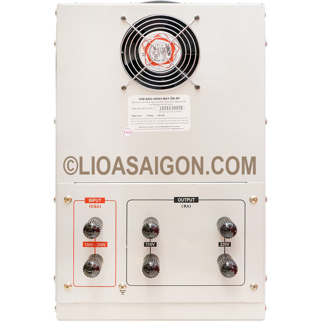 Mặt sau ổn áp LiOA 15KVA