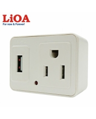 Ổ cắm nối LiOA chuẩn Mỹ với sạc USB - OC1USB